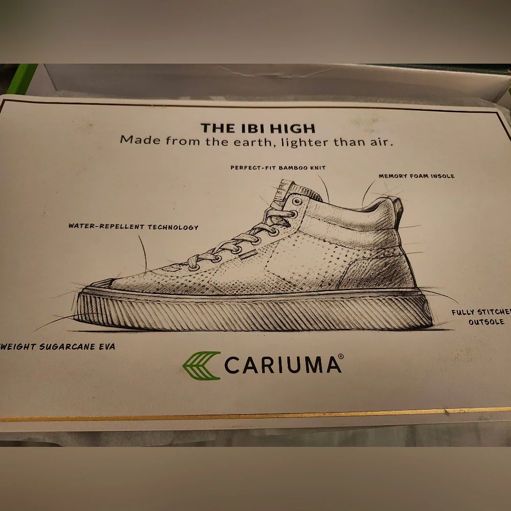 NIB CARIUMA IBI HIGH TOP ALL BLACK KNIT SNEAKER 12 MEN 13.5 WOMENS - Picture 8 of 12